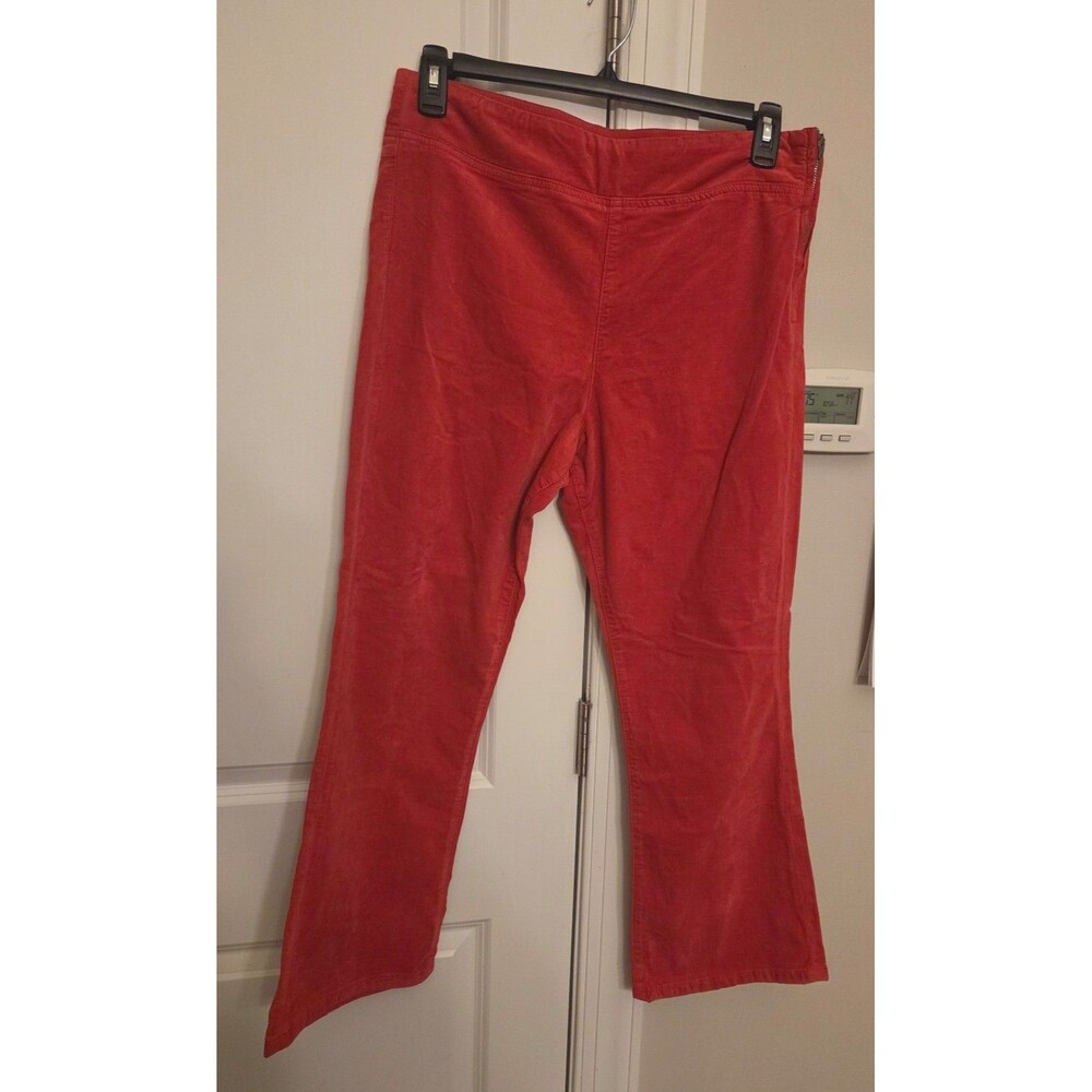 Free People Dark Red Flare Leg Corduroy Pants w/ Pull-On Waist Size L